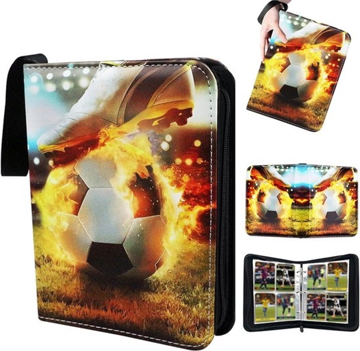 Voetbal Trading Card Album voor 400 Kaarten | Waterdicht Verzamelmap met Ritssluiting