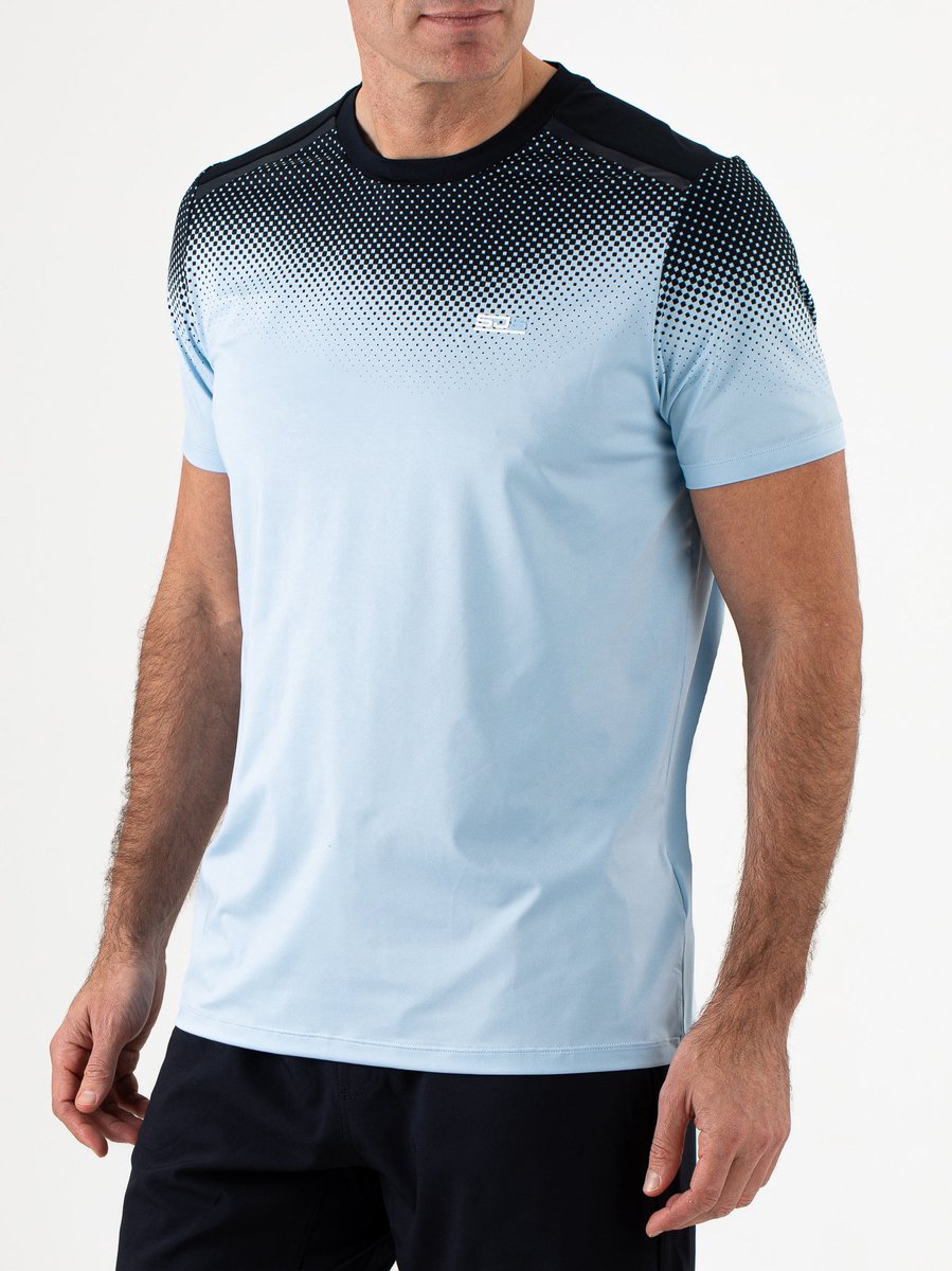 Sjeng Sports BENICO - Maat: S Blauw - Tennis Shirt Mannen - Sportshirt - Polyester/Elastaan
