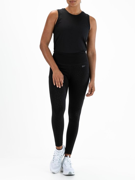 Sjeng Sports TAIKA Legging Dames Zwart Panterprint 4-way stretch met sleutelzakje - Trendy sportlegging voor dames met bewegingsvrijheid van Merkloos — afbeelding 2