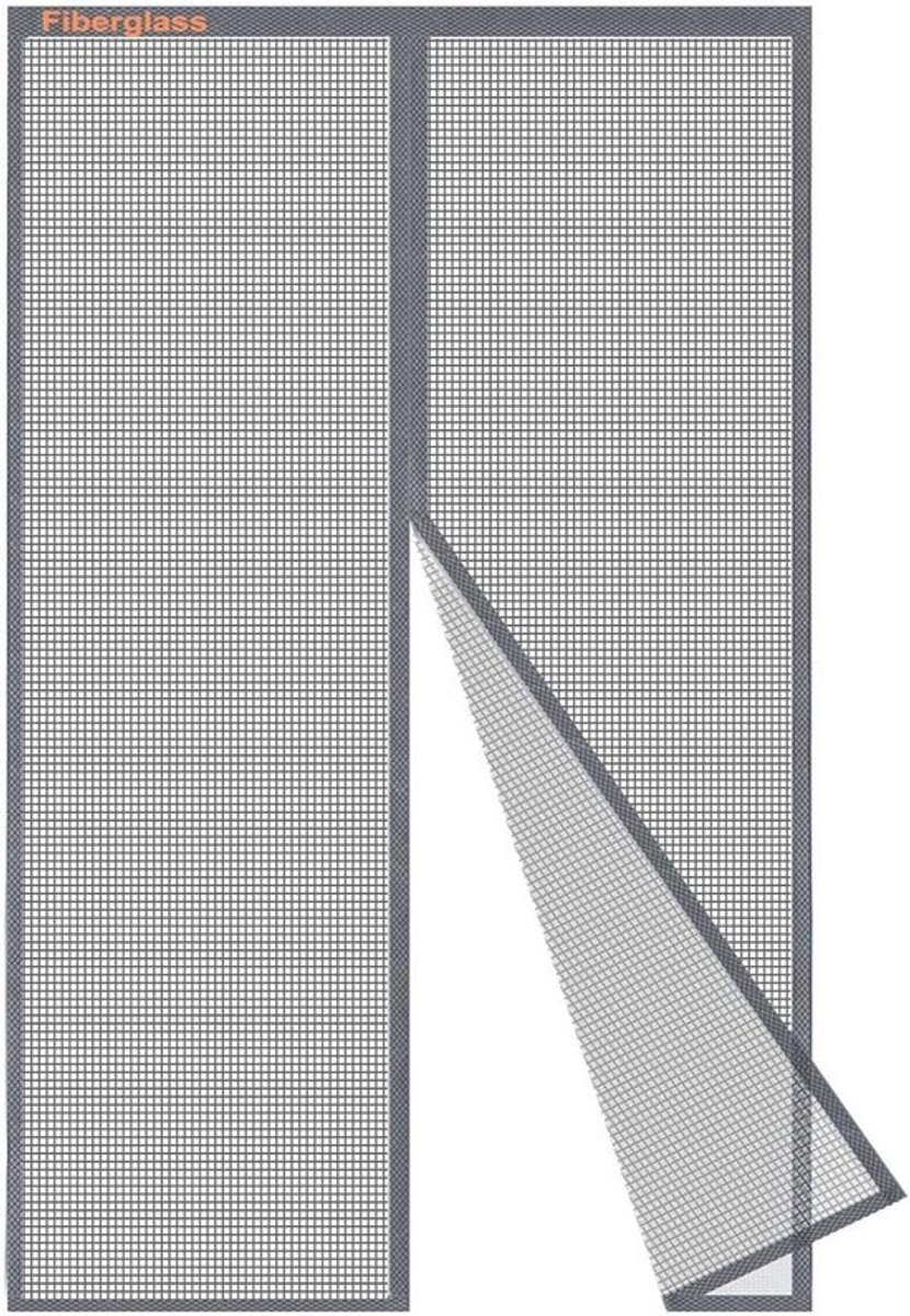 Magnetisch Vliegengordijn - Hordeur Gaas - Insecten Buiten Houden - Automatische Sluiting - 90x200cm - Grijs