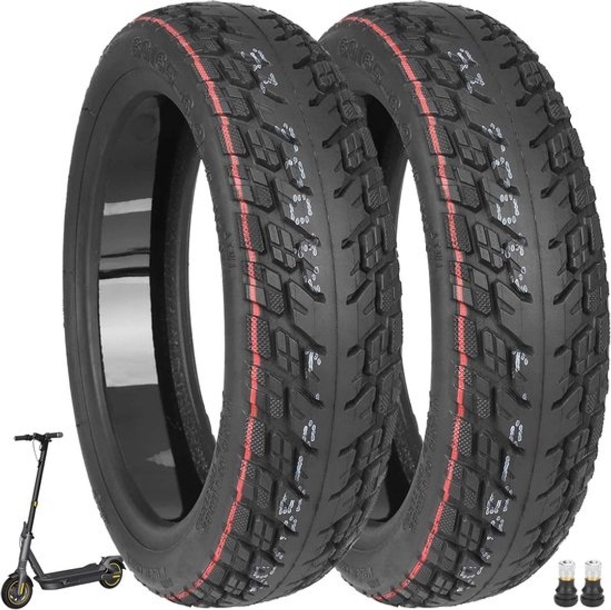 2x 10 Inch Tubeless Offroad Buitenbanden voor Elektrische Step Achter - Lekvrij & Zelfreparerend