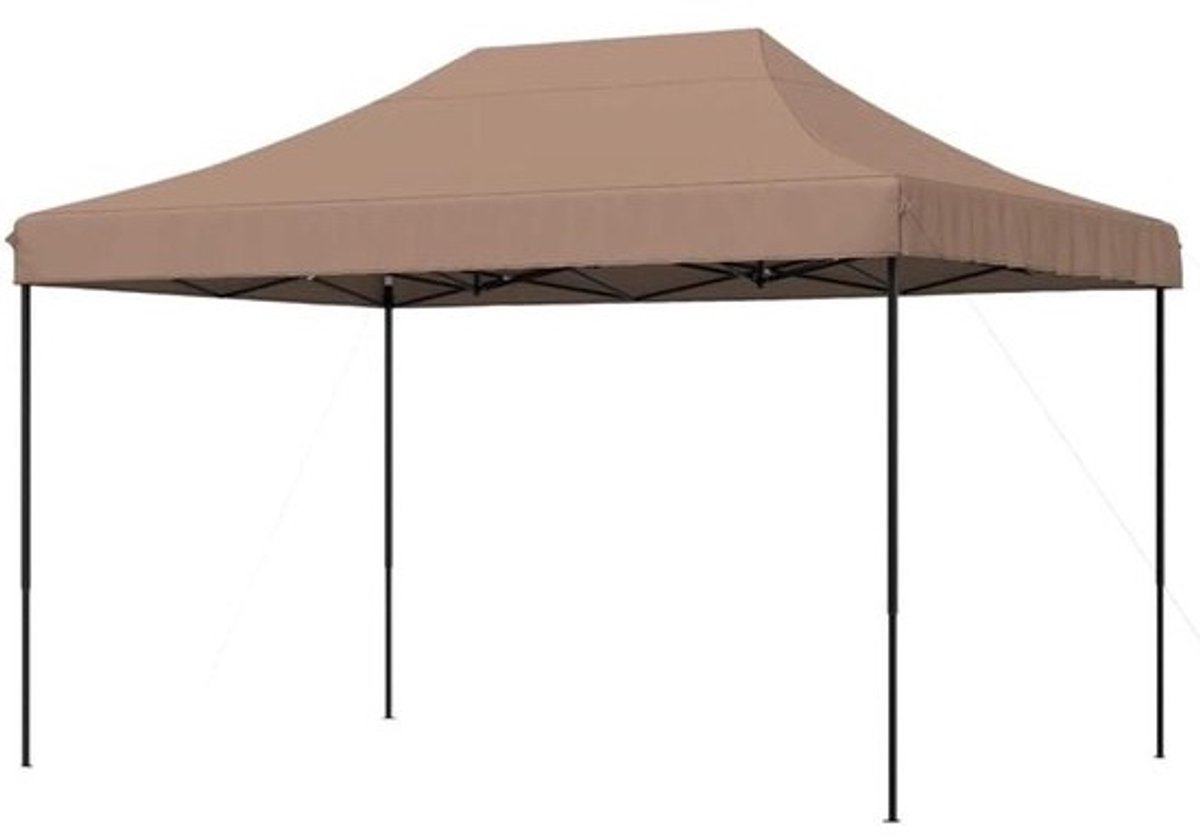 Robuuste Tuintent - Partytent Feesttent - Buiten Evenementen - Pop-up Snel Opzetbaar - 410 x 279 x 315 cm - Bruin