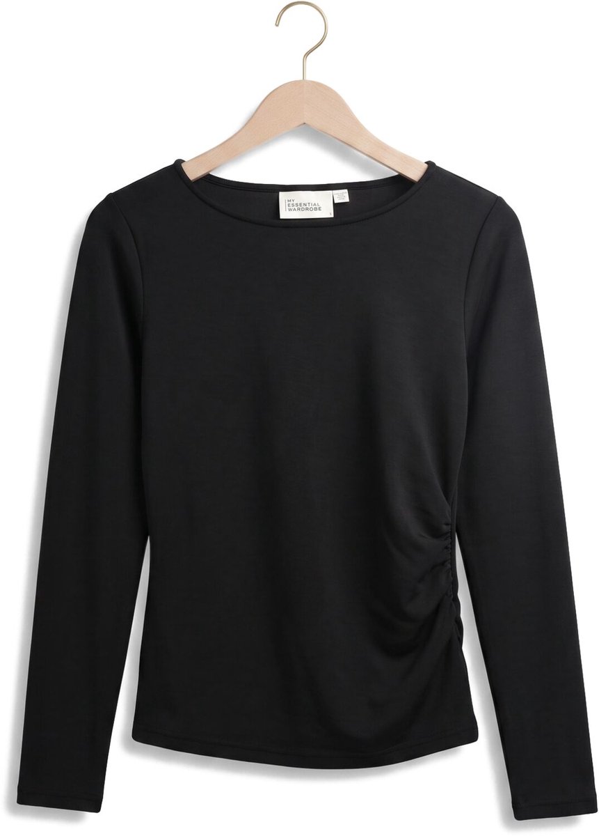 My Essential Wardrobe Mwhelle Asymmetric Blouse Dames - Jurken - Zwart - Maat XXL