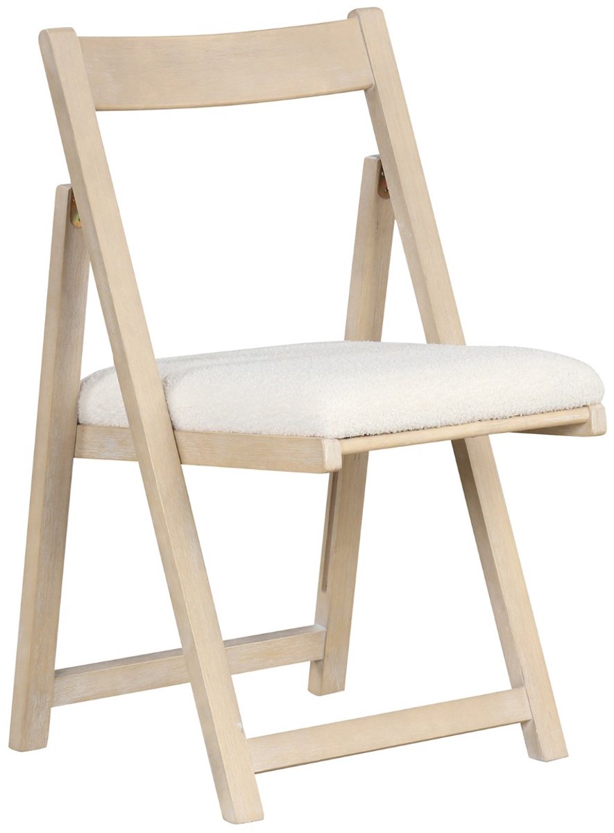 SureDeal® - Eettafel - 2-delige Houten Klapstoelen - Kussen Armloos Stapelbare - 49x57,5x87 cm - Beige