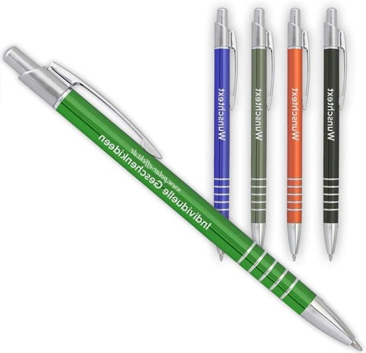 Metalen Balpen - Gravure Pen - Persoonlijk Cadeau - Polar Effect - 137 x 8 mm - Blauw
