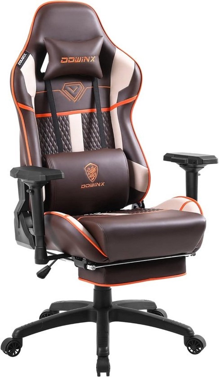 Ergonomische Gaming Stoel met Hoge Belastbaarheid 150kg - PU-Leer - Inclusief 4D Armsteunen en Voetensteun