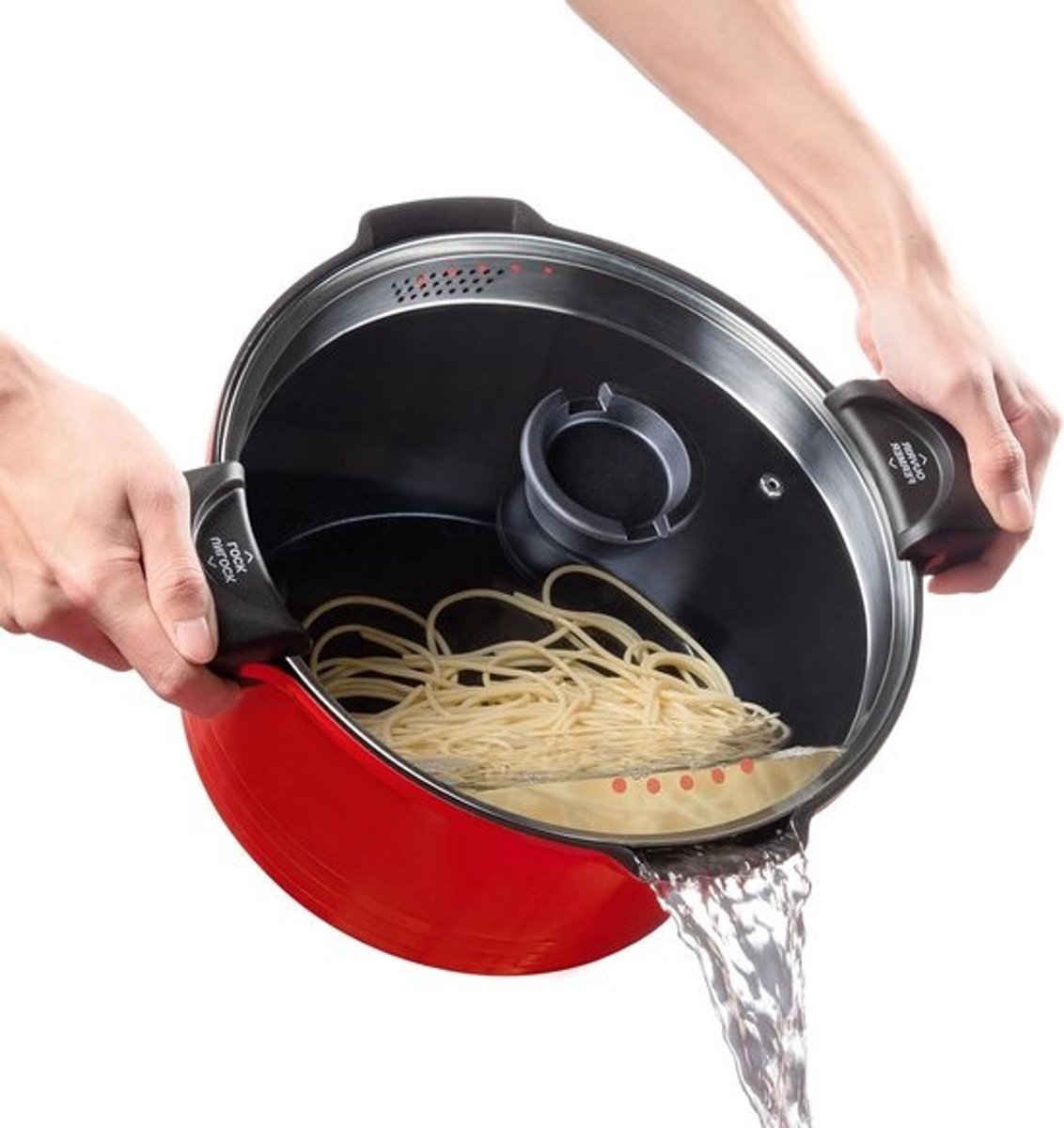 Pastapan met Ingebouwd Vergiet Deksel - 24 cm - Geschikt voor Alle Warmtebronnen Inclusief Inductie