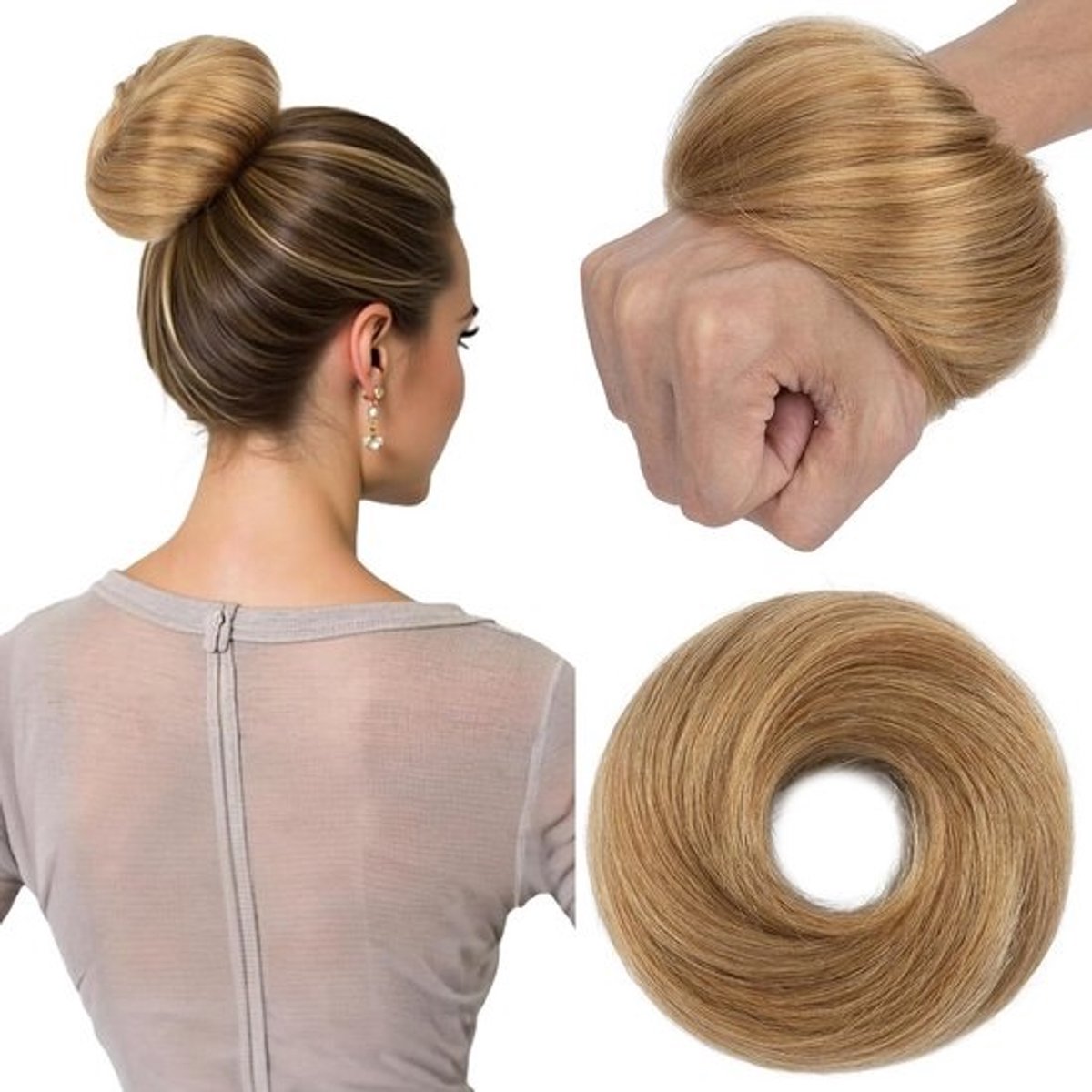 Natuurlijke Haarknot Scrunchie van Echt Haar - Direct Volume en Stijlvolle Opsteekknot