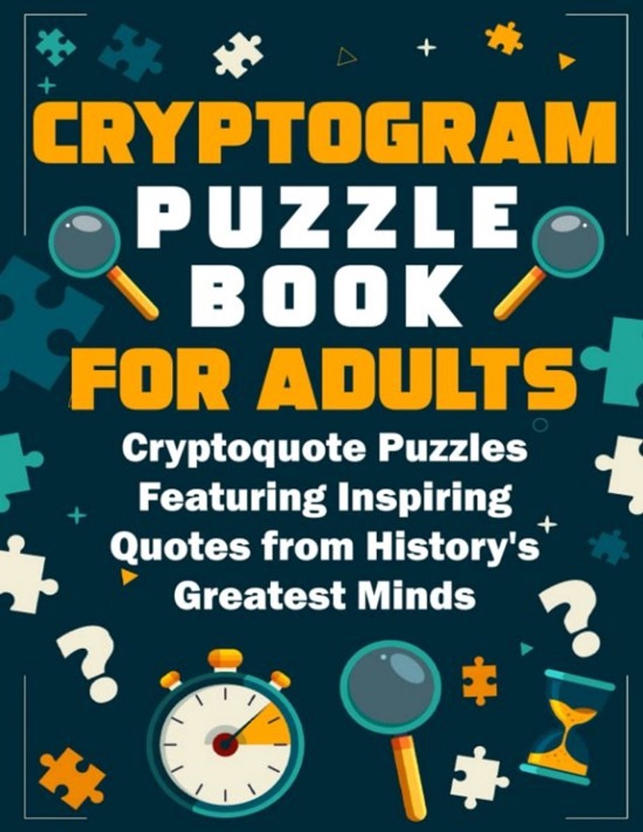Cryptogram Puzzelboek voor Volwassenen met 500 Citaten voor Geheugenverbetering