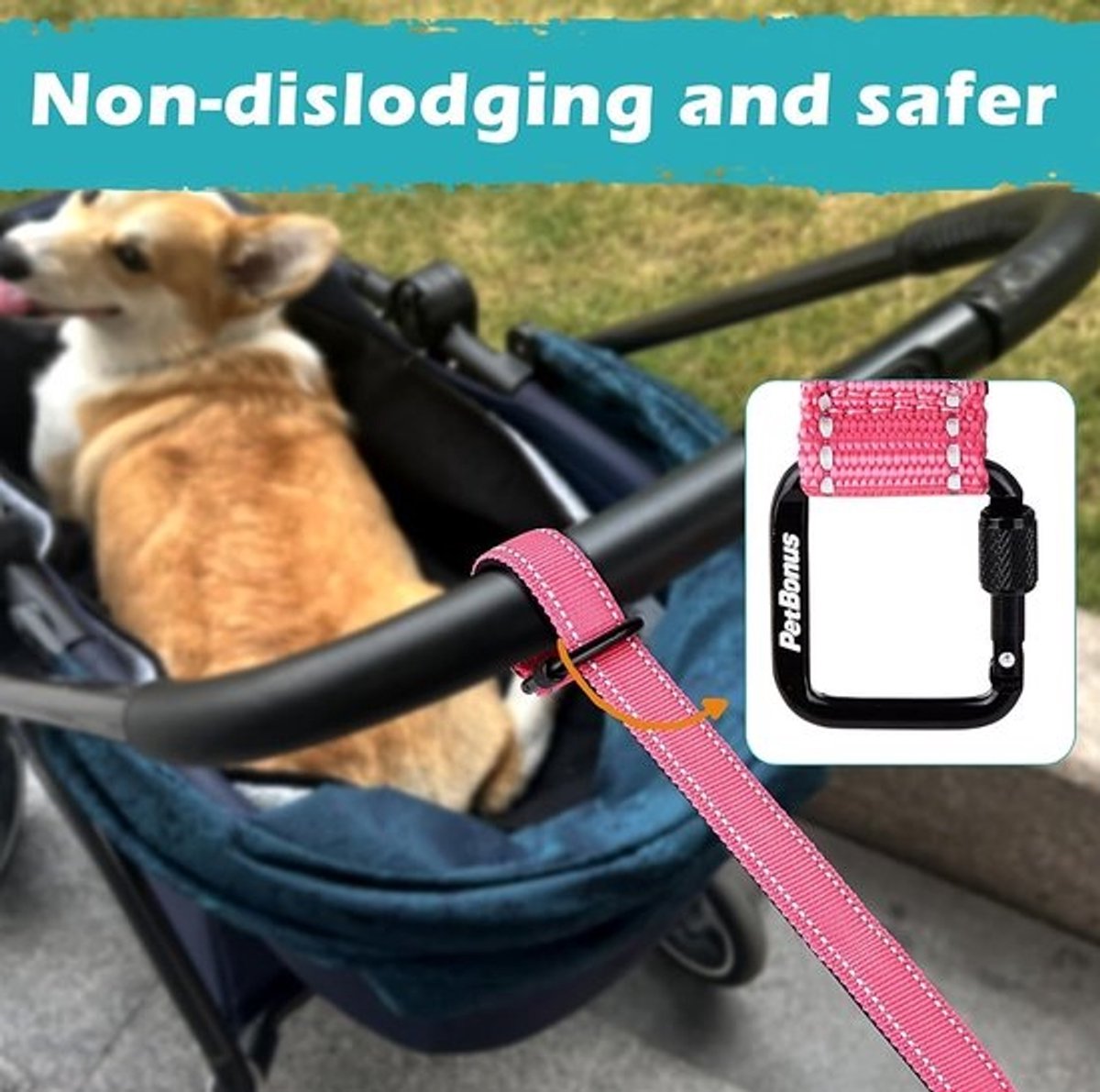 Veiligheidsriem Polsband voor Hond: Korte, Afsluitbare Reflecterende Hondenhulp