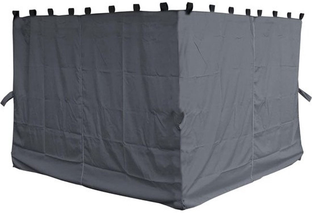 Set van 4 Vervangende Zijwanden voor Paviljoen 3x4 Meter in Grijs