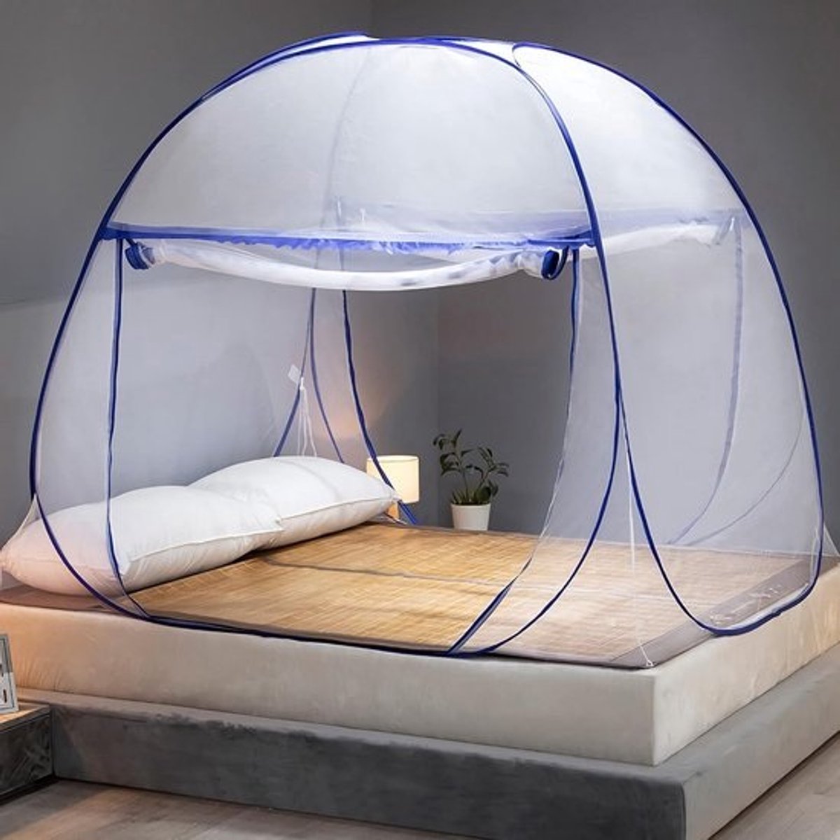 Opvouwbaar Muskietennet voor Bed en Reizen - Pop-up Klamboe voor Kingsize en Queensize