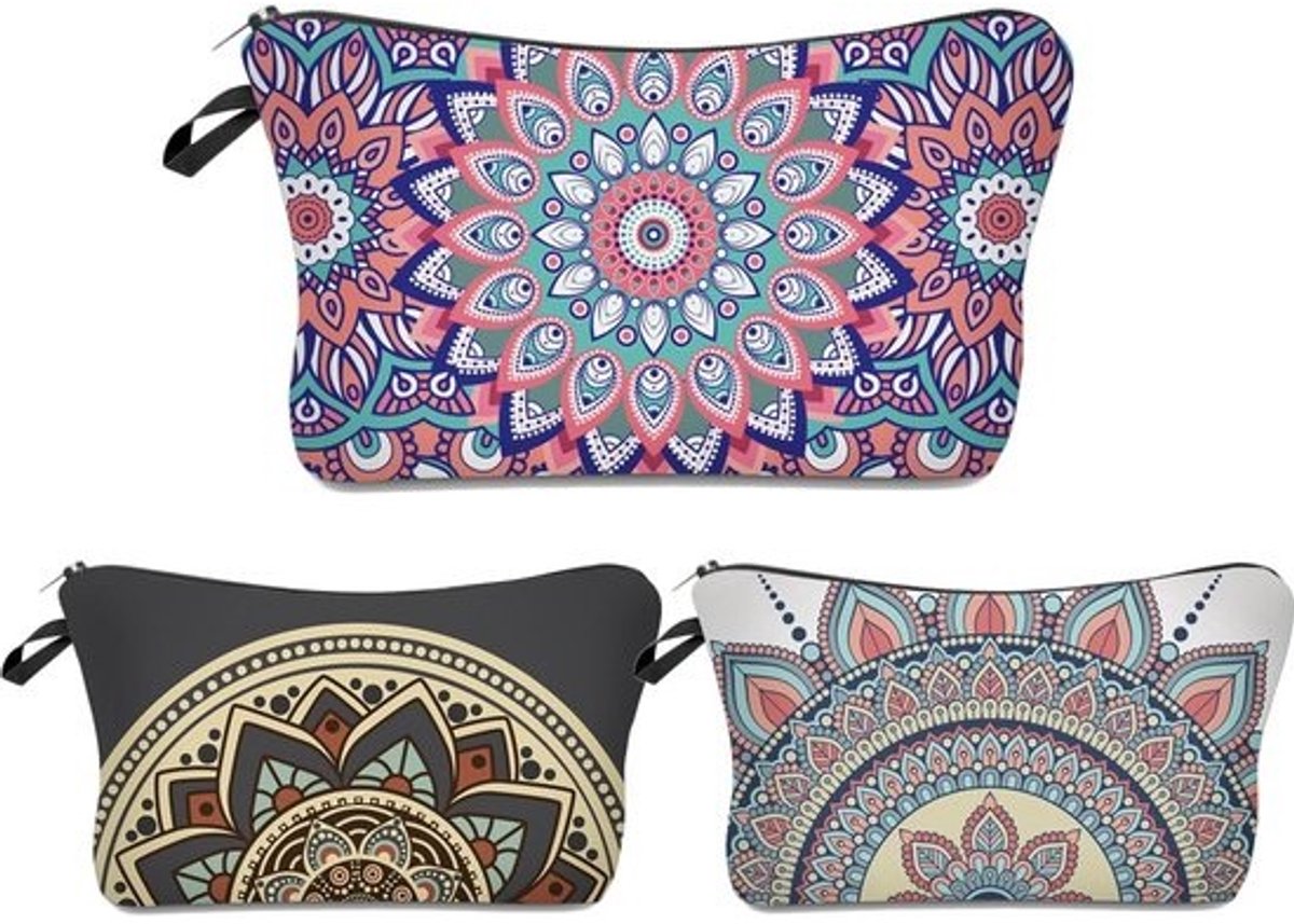 3-Delige Set Ruime Make-up Tassen - Waterdichte Reistoilettas Organizer