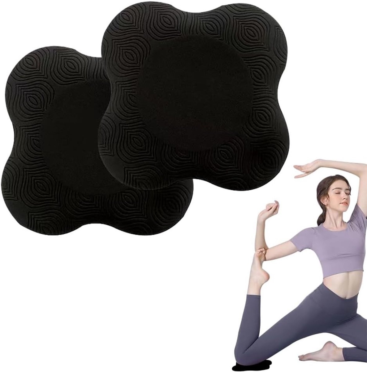 Comfortabel Kniekussen voor Yoga en Pilates, Antislip Kniepad, Ondersteuning voor Knieën, Handen en Ellebogen, Ideaal voor Sportactiviteiten, Zwart
