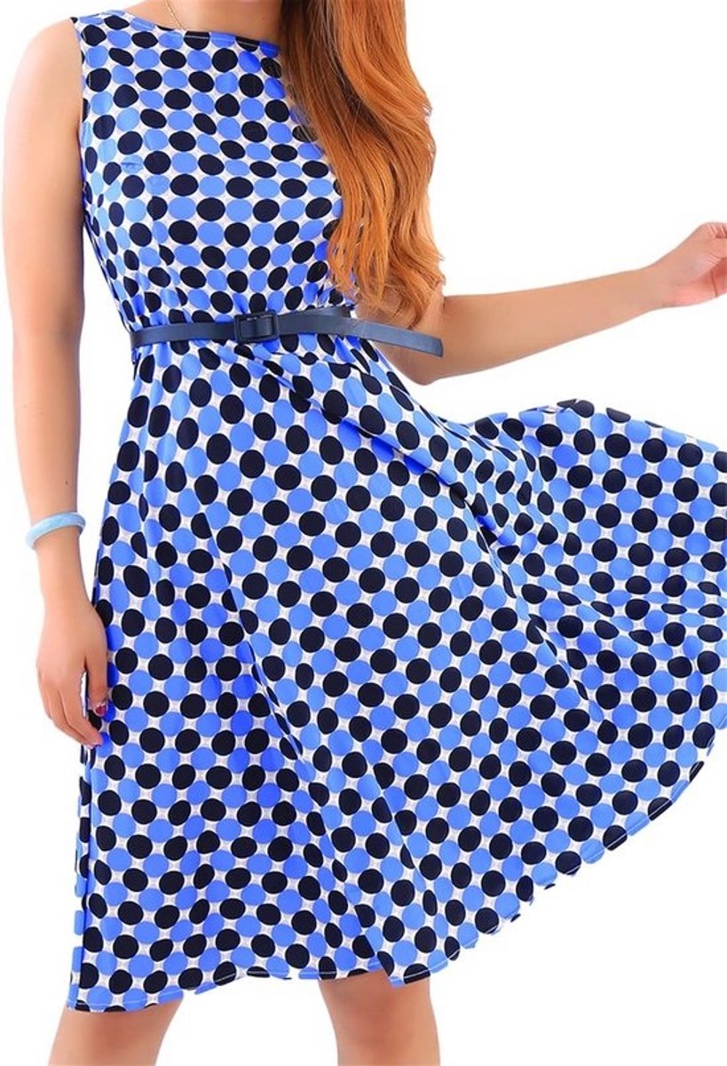 Elegante Vintage Cocktailjurk Dames Mouwloos Swing Feestjurk A-lijn Bloemenprint