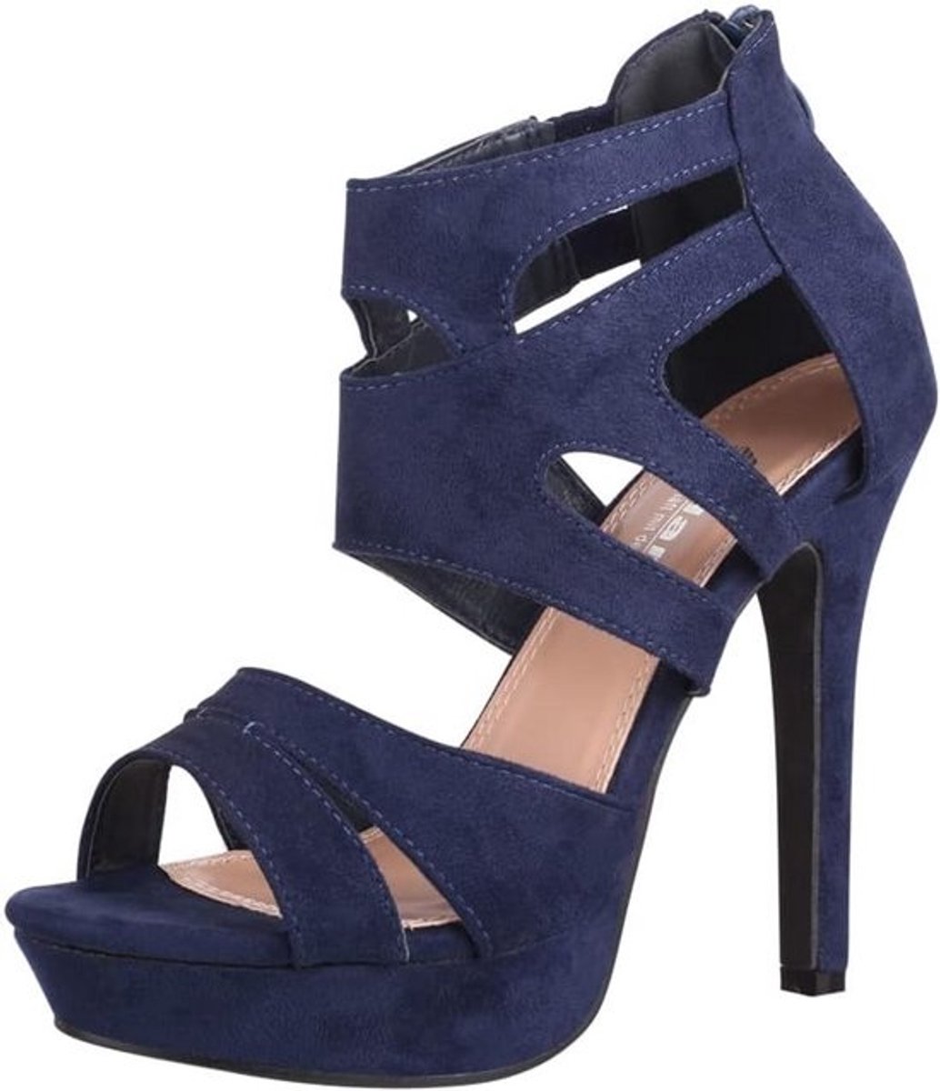 Dames Pumps met Open Teen en Hoge Chunky Hak