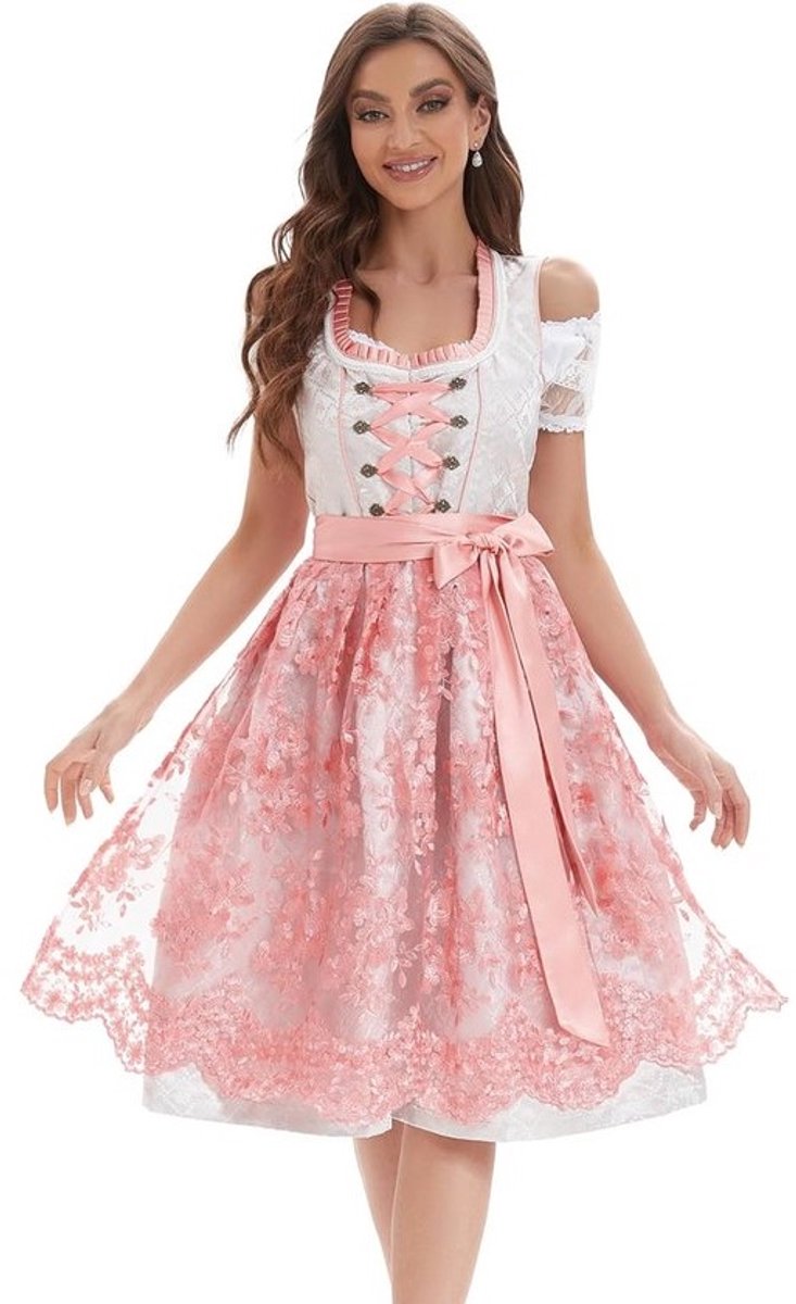 Dirndl-jurk Driepersoonsset Beiers Oktoberfest Kostuum Vrouwen Jacard Blouse Schort