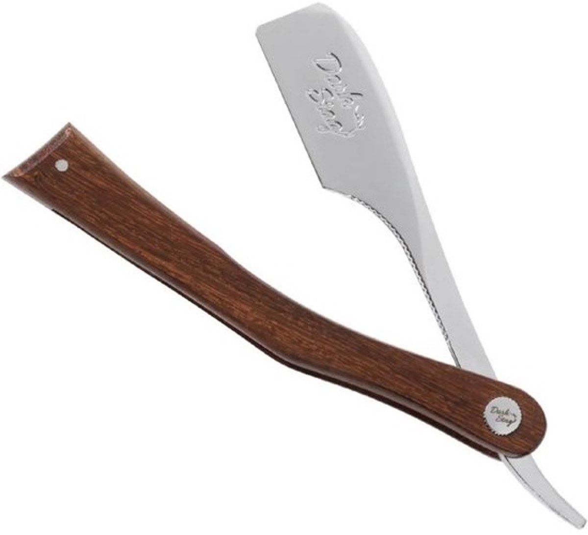Opvouwbaar Japans Kamisori Scheermes met Houten Handvat voor Nat Scheren en Baardtrimmen