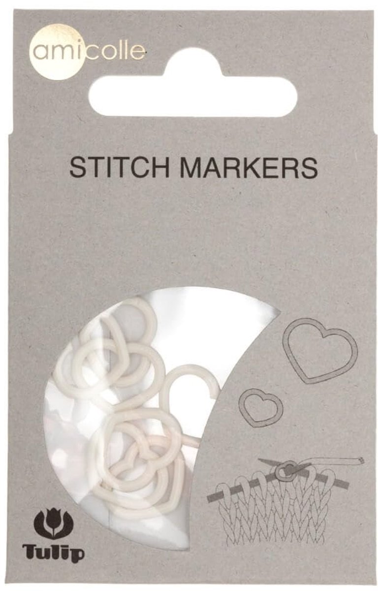 Tulip Heart Stitch Marker Large White - 1 Piece - ShopVlot