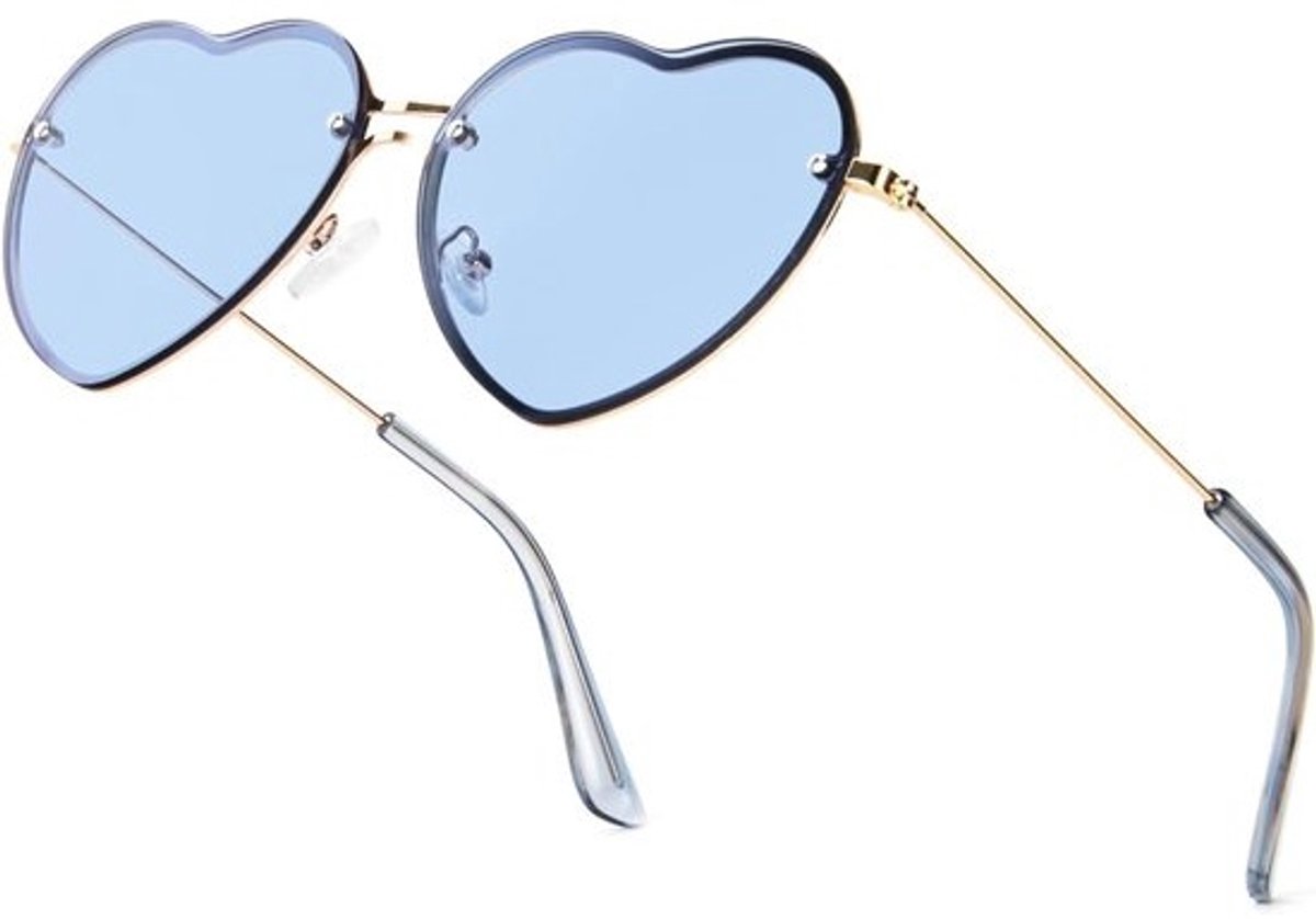 Modieuze Hartvormige Zonnebril voor Dames - Rimless UV400 Zonnebril voor Feestjes en Festivals