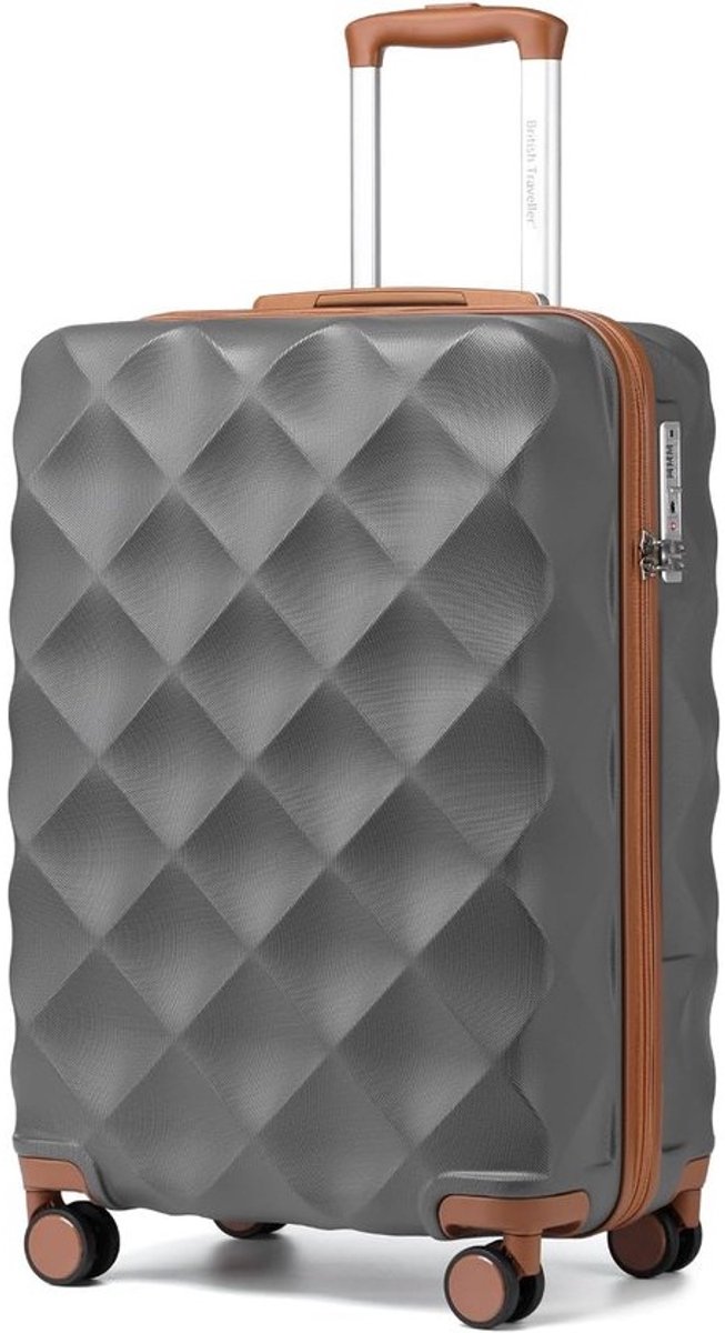 Modieuze Hardcase Reiskoffer met TSA-slot en 360° Wielen - Zwart