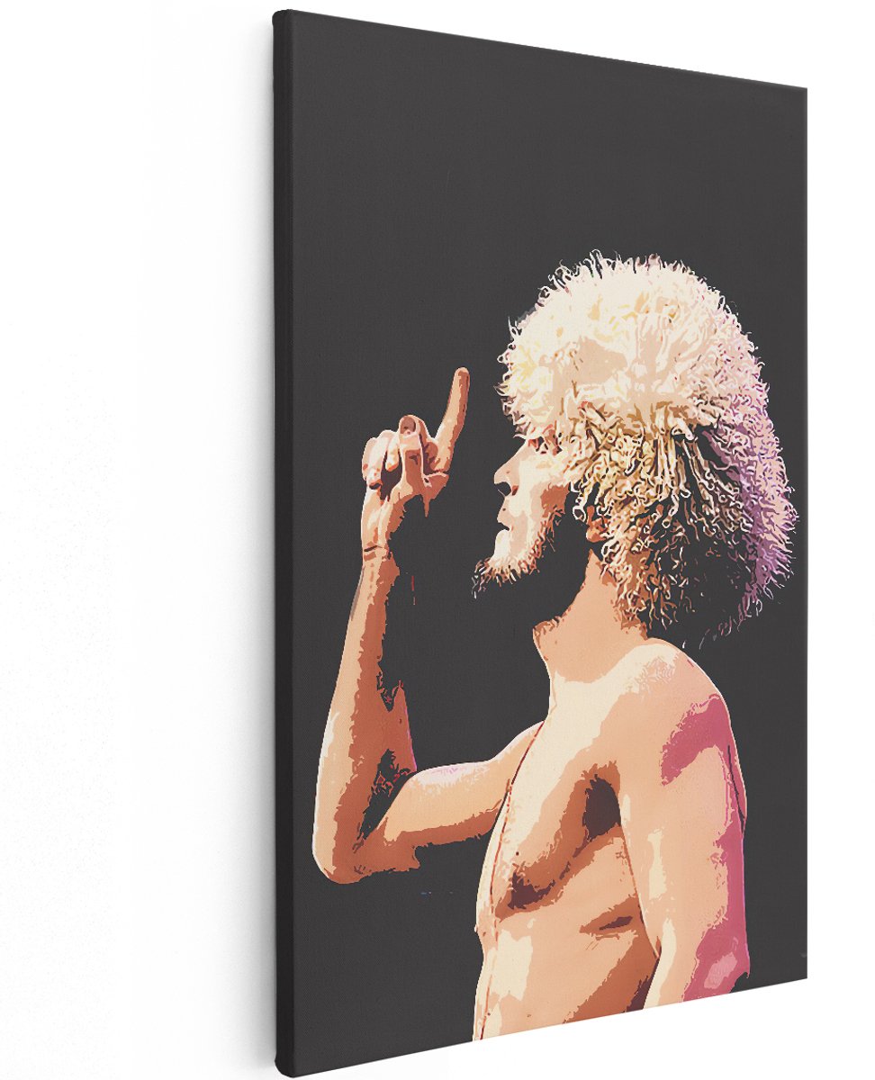 Artaza Canvas Schilderij UFC Vechter Khabib Nurmagomedov met de Witte Pruik - 120x180 cm - Groot - Muurdecoratie - Canvas Print