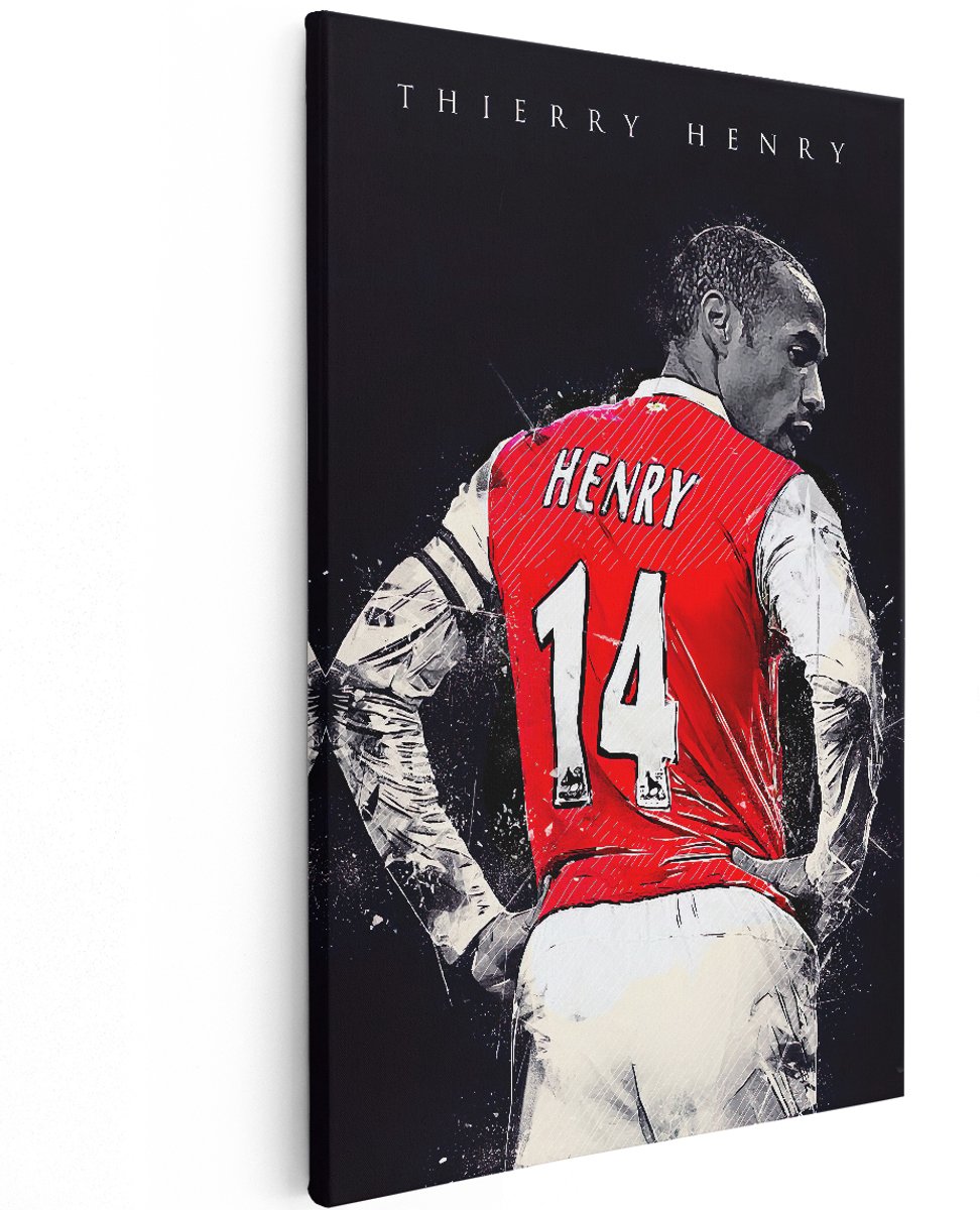 Artaza Canvas Schilderij Thierry Henry bij Arsenal - 120x180 cm - Groot - Muurdecoratie - Canvas Print