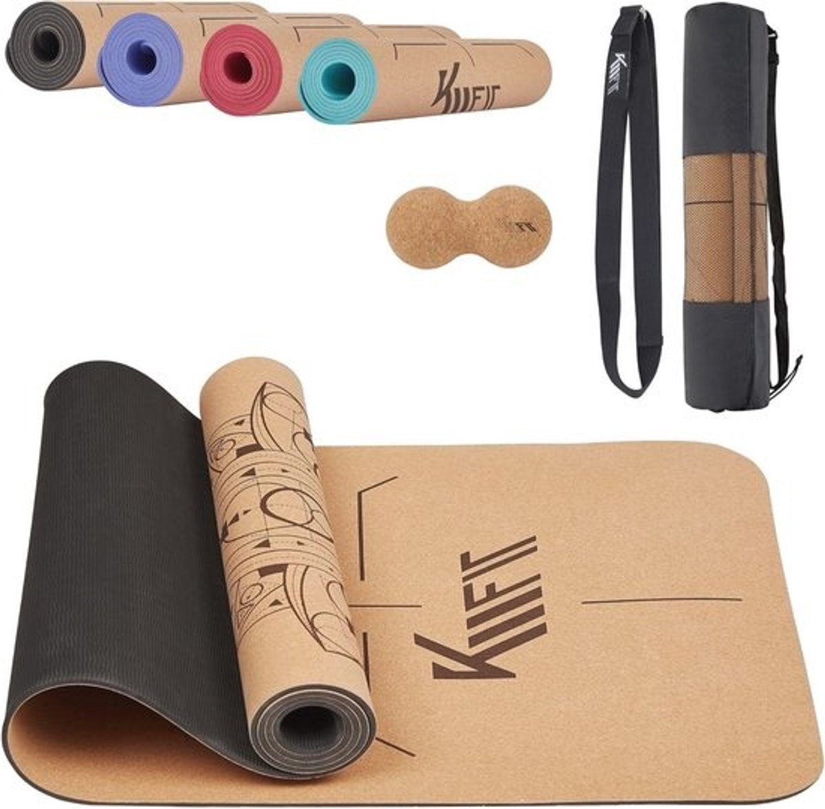 Antislip TPE Yogamat met Draagtas, Yogariem en Massagebal - Ideaal voor Fitness en Pilates