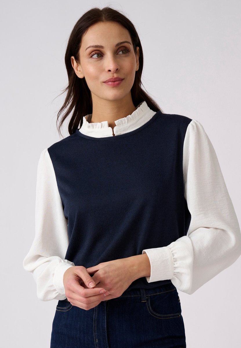 Damart - T-shirt met warm 2-in-1 brei-effect - Dames - Blauw - XL