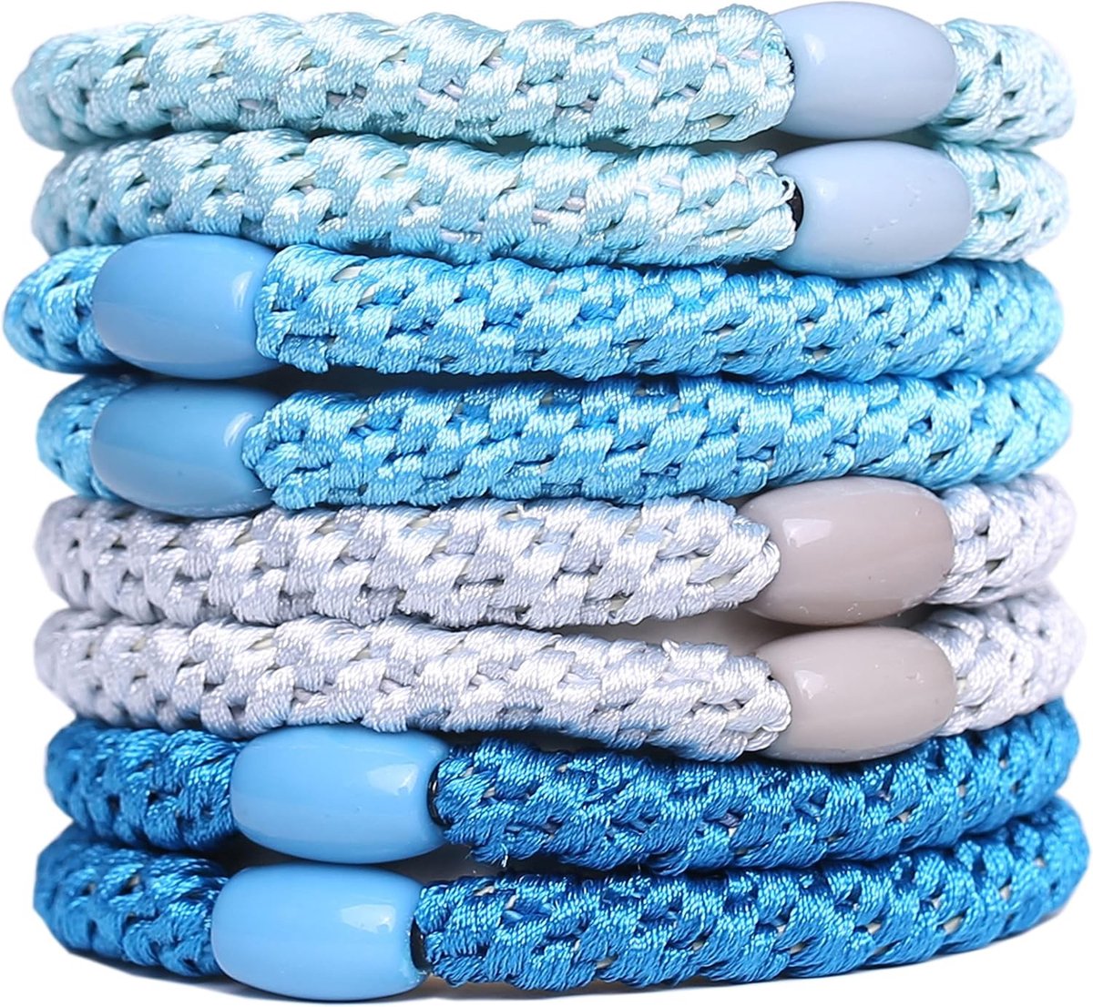 Multicolour Haarbanden voor Meisjes - 8 Stuks Elastische Haarelastiekjes voor Diverse Stijlen en Kapsels