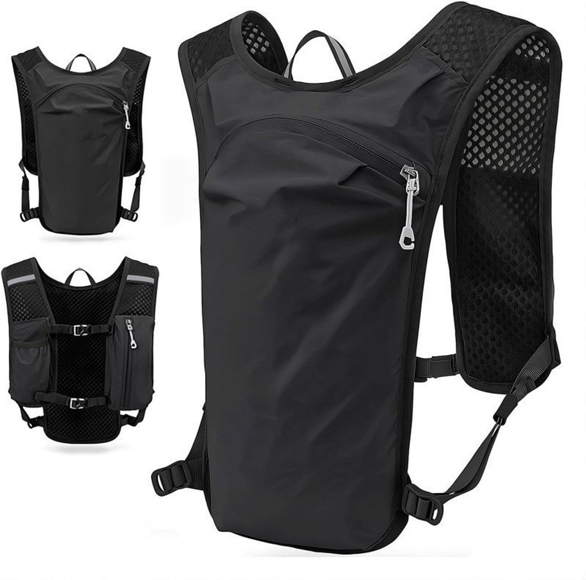 Sportieve Rugzak Compatibel Met Marathon Hydratatie Vest, Lichtgewicht Nylon Hardlooprugzak Met Waterzak