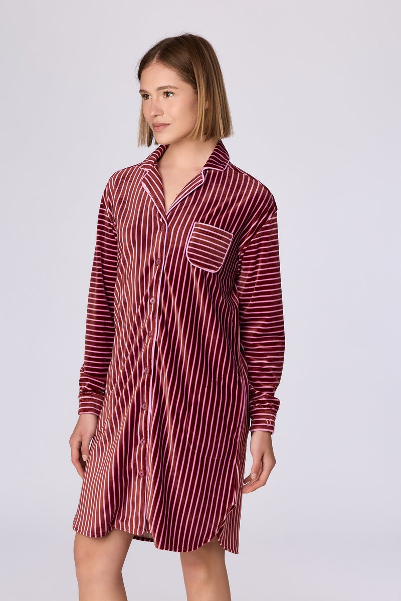 Woody Dames - Slaapkleed roze streep - maat S
