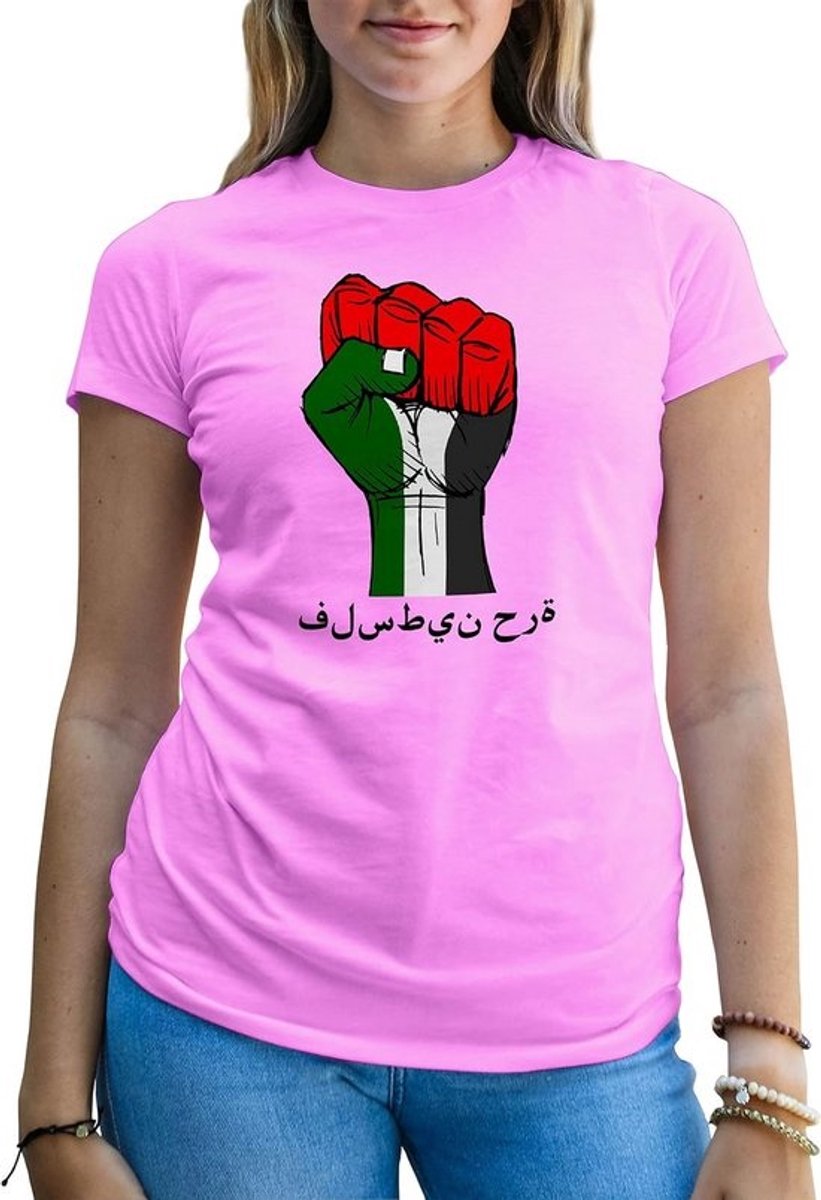 Dames T-Shirt met Palestijnse Vlag Arabisch Design - Statement Kledingstuk