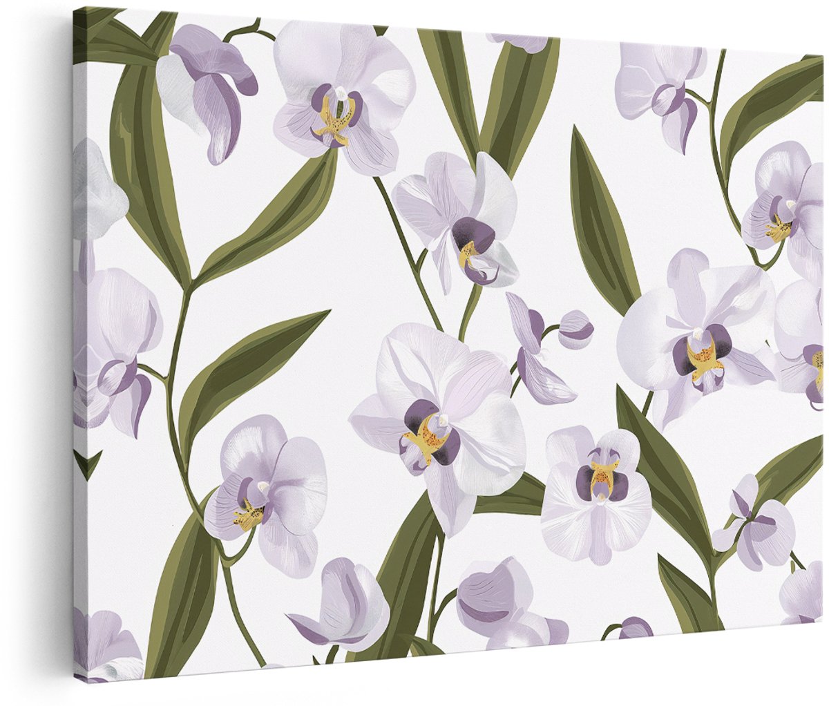 Artaza Canvas Schilderij Orchidee - 180x120 cm - Groot - Wanddecoratie Bloemen - Muurdecoratie Botanisch - Schilderijen Op Canvas Woonkamer - Paars