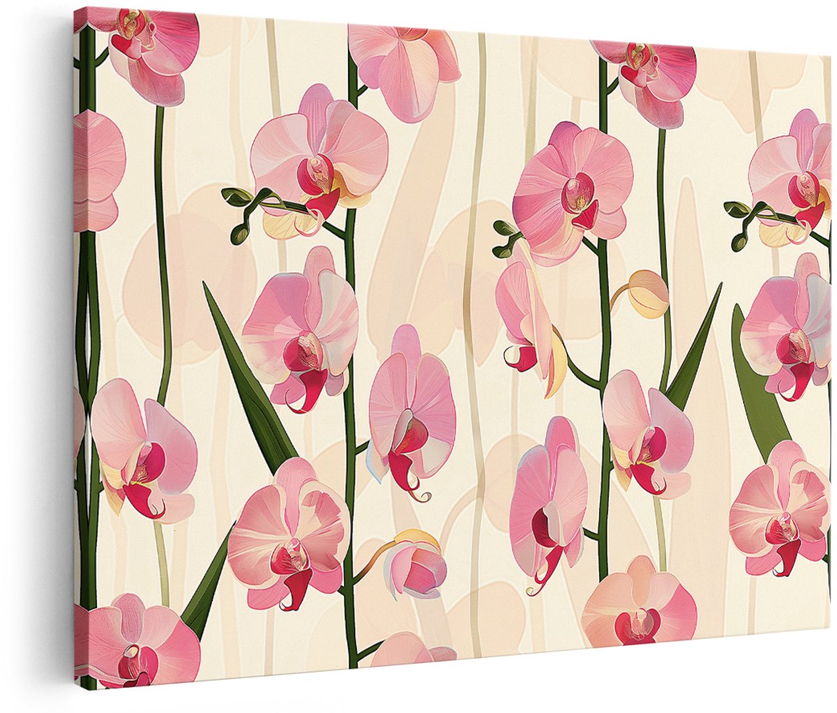 Artaza Canvas Schilderij Orchidee - 180x120 cm - Groot - Wanddecoratie Bloemen - Muurdecoratie Roze Bloesem - Schilderijen Op Canvas - Roze