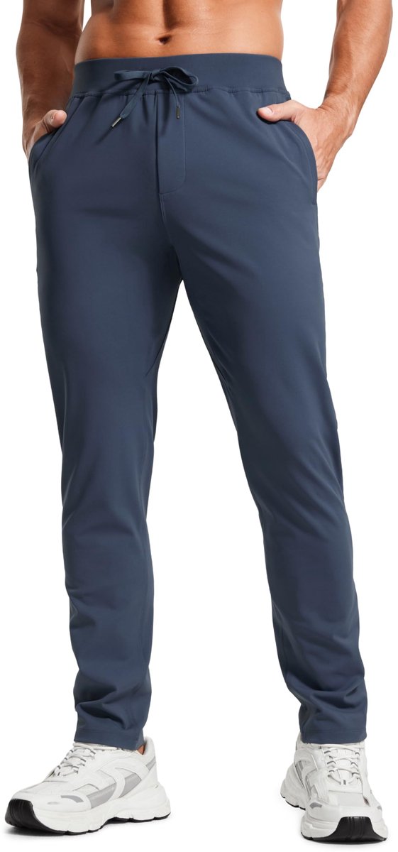CRZ YOGA Heren Lichtgewicht Joggers Slim Fit Sport Hiking Reisbroek met Zakken - 30 Inch Elektrisch blauw M - ShopVlot