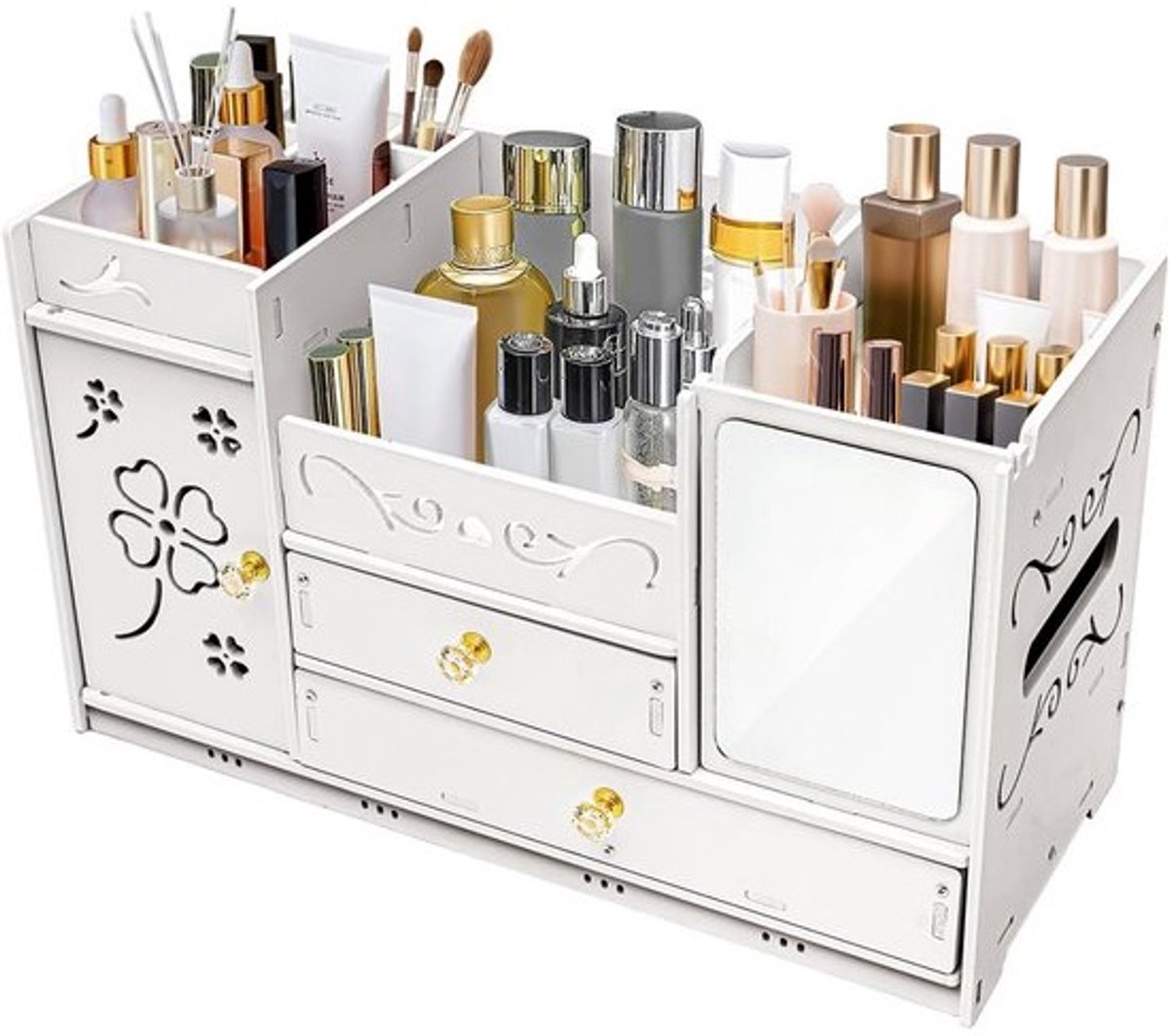 Grote Make-up Organizer met 2 Lades - Opbergbox & Vitrine voor Cosmetica