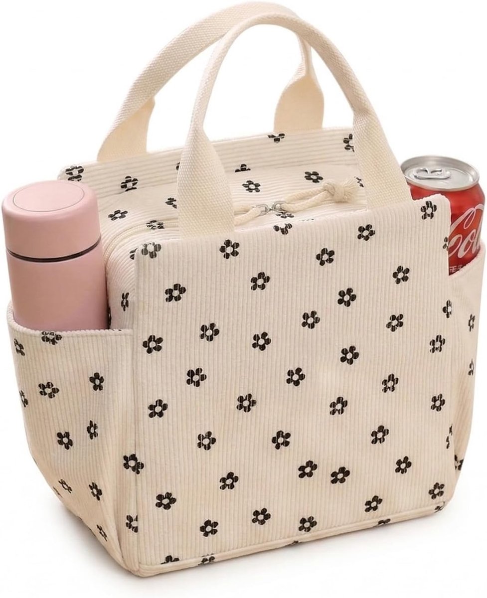 Unisex, ruime, geïsoleerde lunchtas – een herbruikbare, lekvrije tas, geschikt voor kantoor, werk, strand of op reis-26*18.5*25cm，Pruimenbloesem