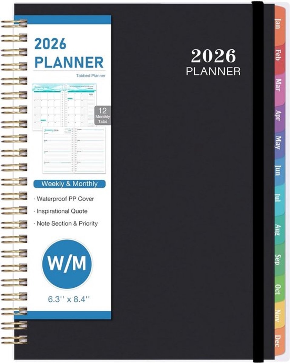 Planner 2026 - Dagelijkse en maandelijkse organisatie voor het hele jaar