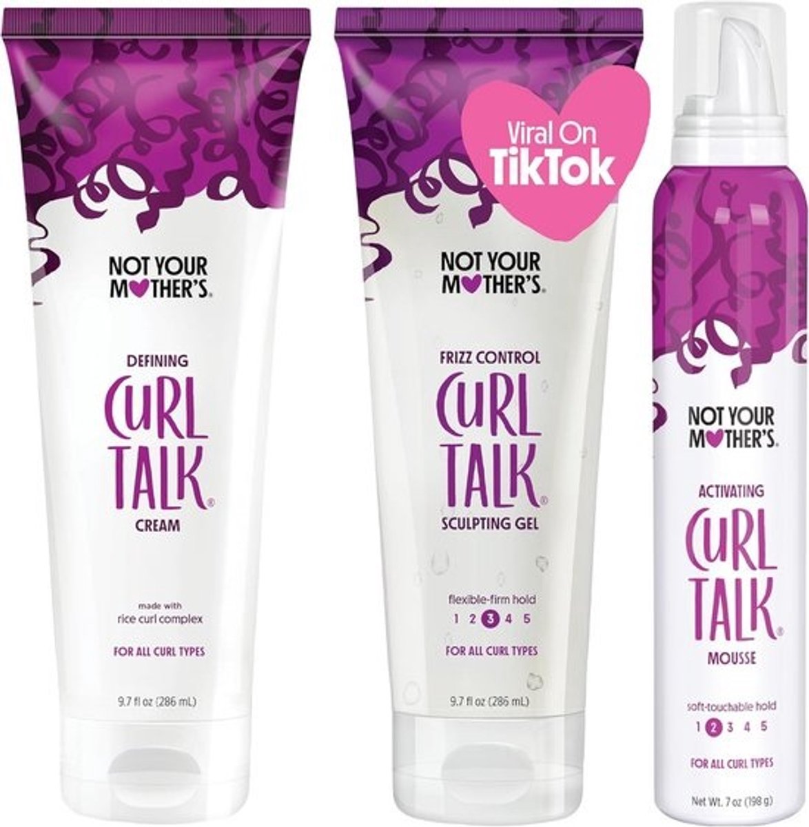 Krul Definiërende Crème, Gel en Mousse voor Frizz Controle - Pack van 3