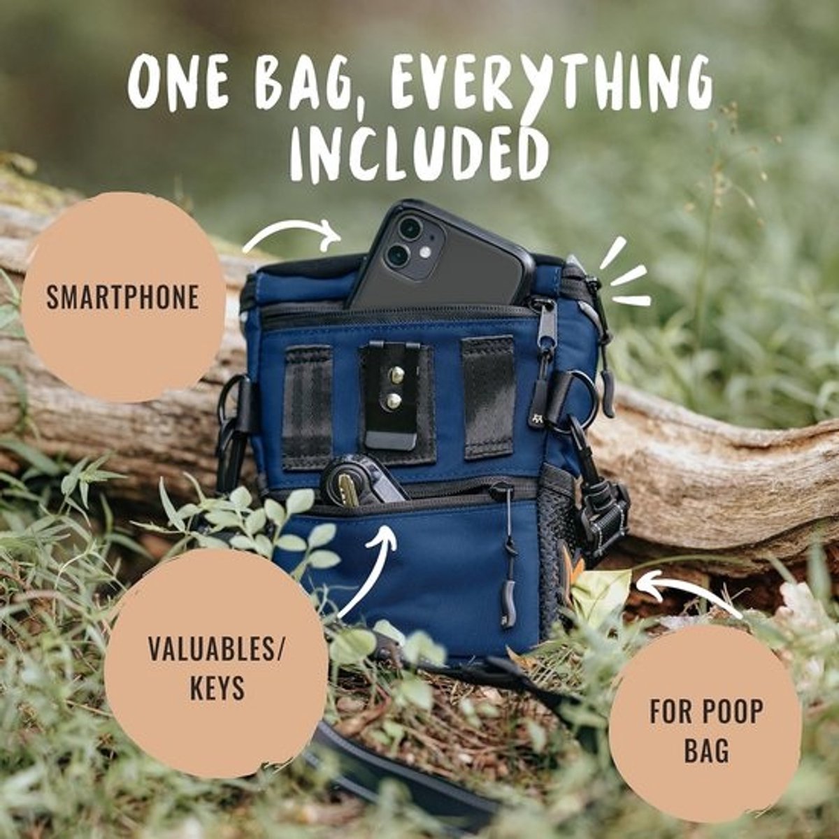 Praktische Hondentreat Tas - Handige Hond Loop Tas voor Training met Poepzakdispenser