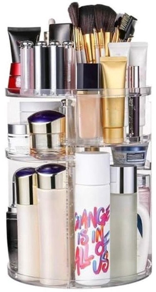360° Roterende Make-up Organizer met Verstelbare Planken en Grote Capaciteit