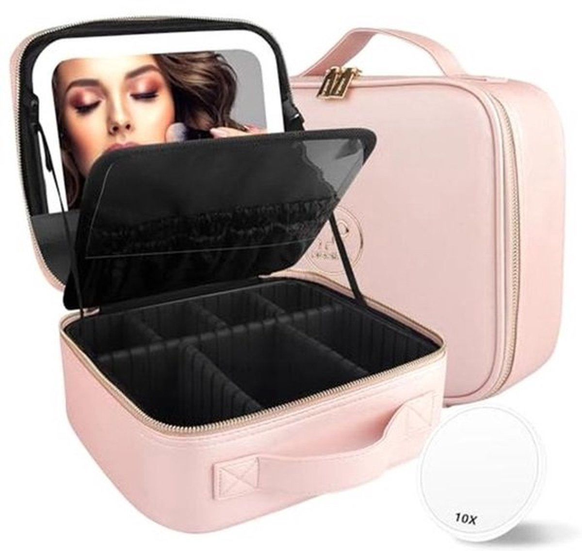 Make-up tas met verlichte spiegel en verstelbare helderheid - compact en waterdicht