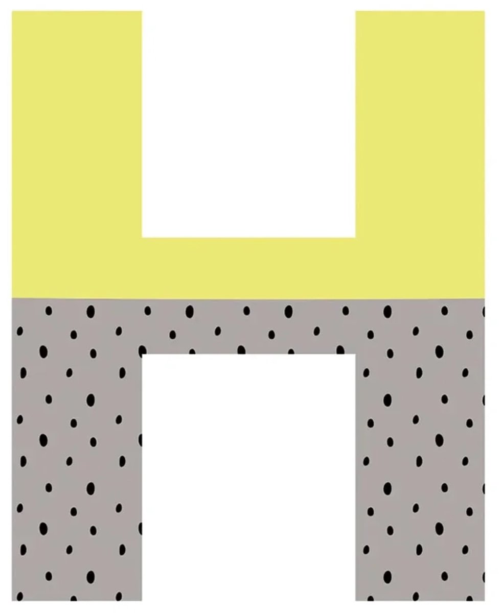 Lilipinso muursticker vrolijke letter H