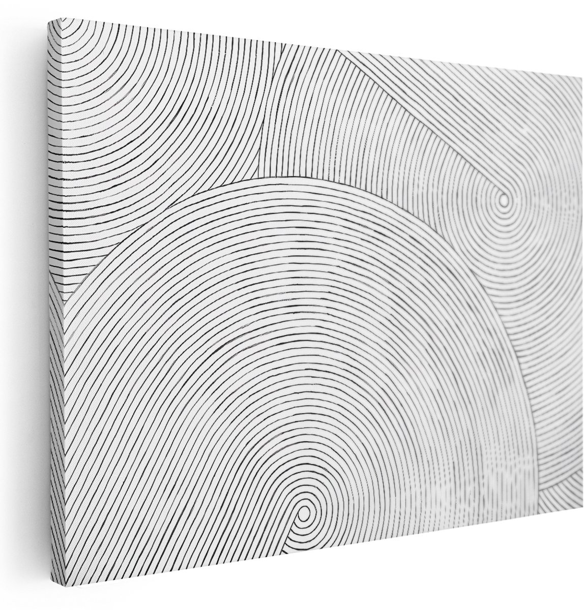 Artaza Canvas Schilderij Geometrisch - 160x120 cm - Groot - Wanddecoratie Abstract - Muurdecoratie Minimalistisch - Decoratie Spiraal Lijnen