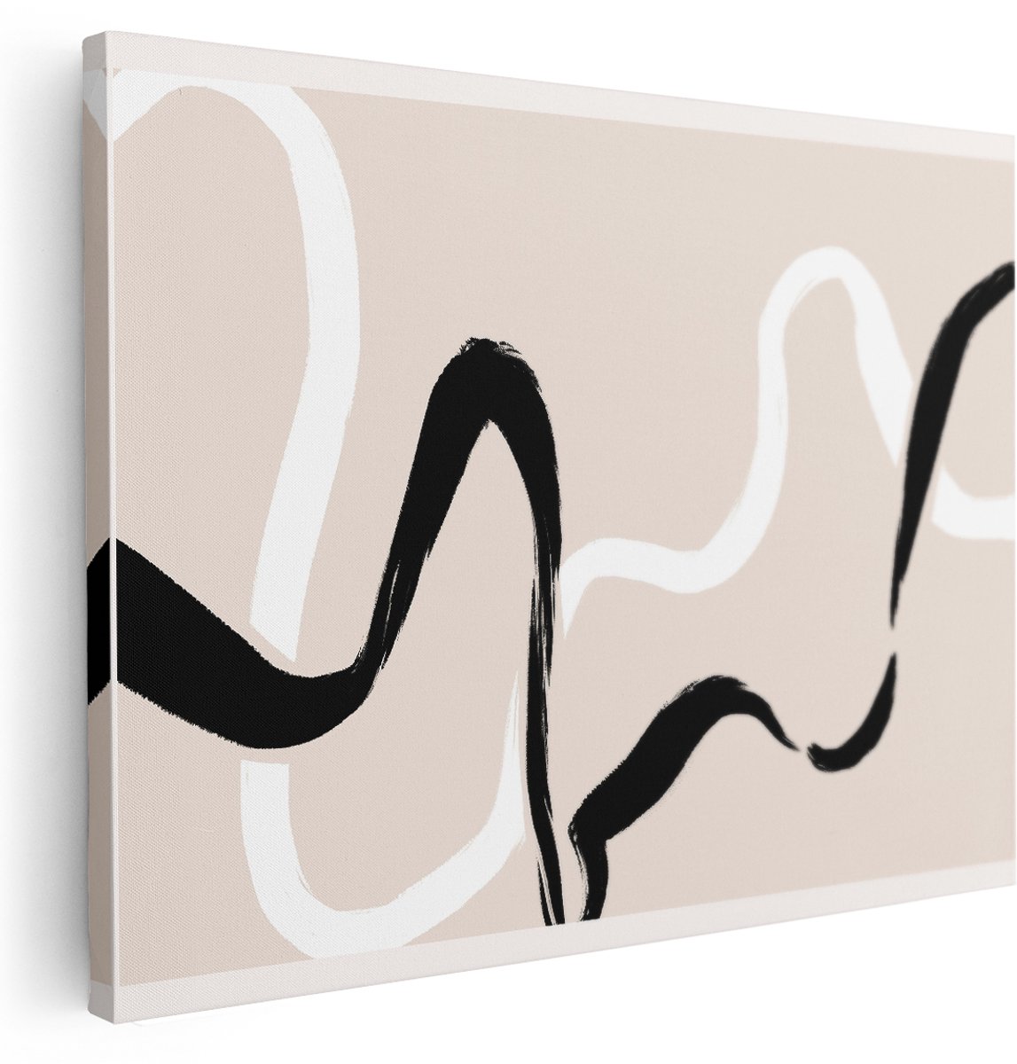 Artaza Canvas Schilderij Abstracte Penseelstreken - 160x120 cm - Groot - Wanddecoratie Modern - Muurdecoratie Japandi Woonkamer - Schilderijen Op Canvas