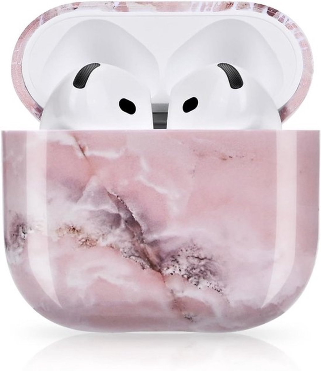 Stevige PC Beschermhoes met Marmer Design voor AirPods 4e Generatie - Schokdempend en Krasbestendig