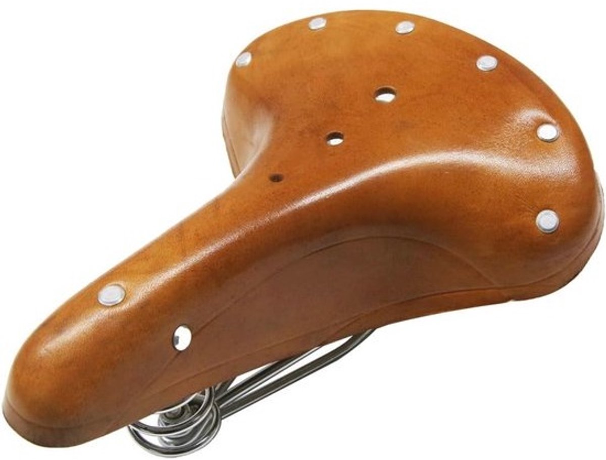 Vintage Klassiek Fietszadel met Stalen Frame en Spiraalveer