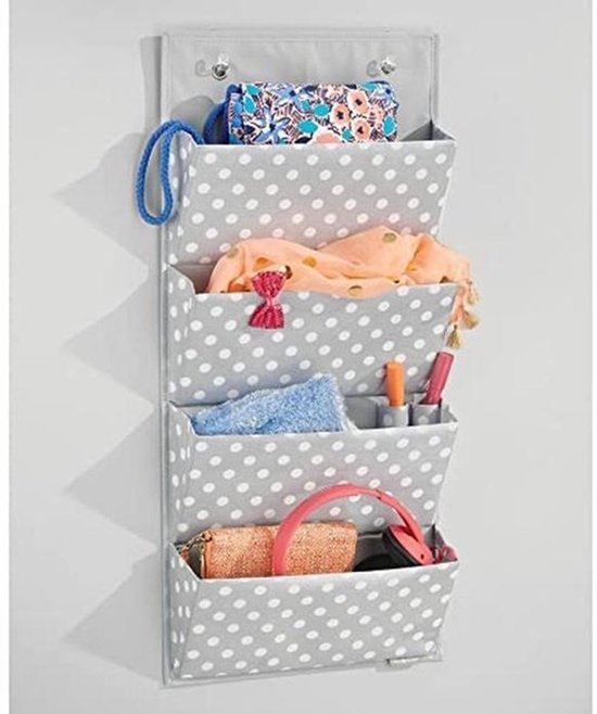 Hanging storage organizer with four large pockets for baby shoes, clothes, and toys - ideal for children's rooms, baby rooms, and playrooms — afbeelding 3