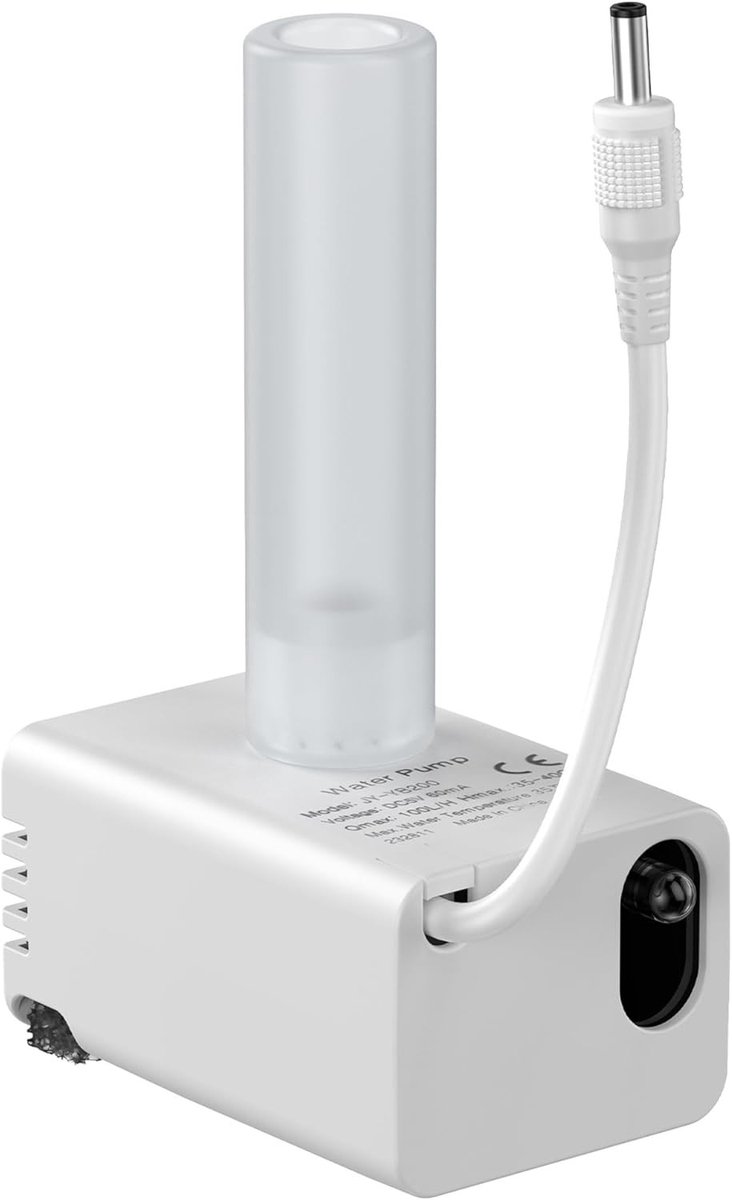 Katten Drinkfontein Waterpomp - Wit - Geschikt voor diverse kattenfonteinen - Ultralicht en Laag Energieverbruik
